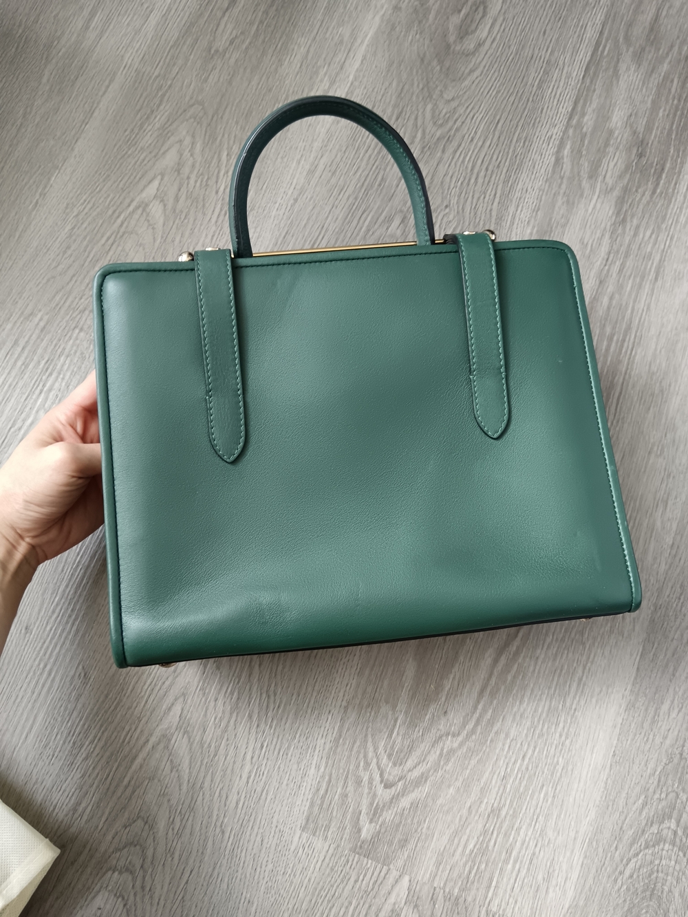 Strathberry Bottle Green Midi Tote Bag - Picture 6 of 11
